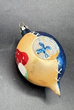 Fantasia Glass Mushroom Indent Drop Ornament Poland Vintage Rare BG1